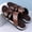 Apricot, variant on Men's Brown Croc-Embossed & Smooth Leather Slide Sandals with Two-Tone Sole