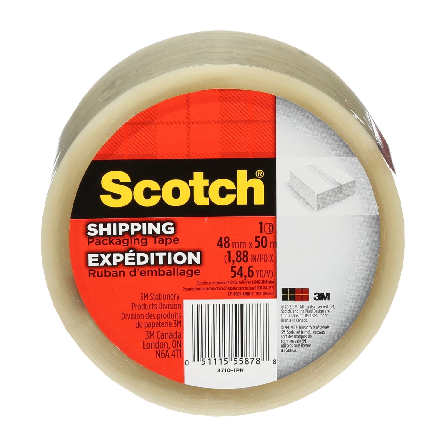 Ruban emb. et expéd. 3710 Scotch®, 48 mm x 50 m, 1 rouleau/paquet