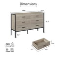 thumbnail image 5 of Wood Dresser with 6/7 Drawers, Wooden Storage Closet for Bedroom, Solid Clothes Cabinet with Sturdy Steel Frame, 48.58"W×15.75"D×31.22"H, 48'', 5 of 9