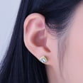 thumbnail image 2 of Jewelrypalace Marquise Halo 1ct Cushion Cut Genuine Sky Blue Topaz Cubic Zirconia CZ Stud Earrings 925 Sterling Silver Gold Plated, 2 of 6