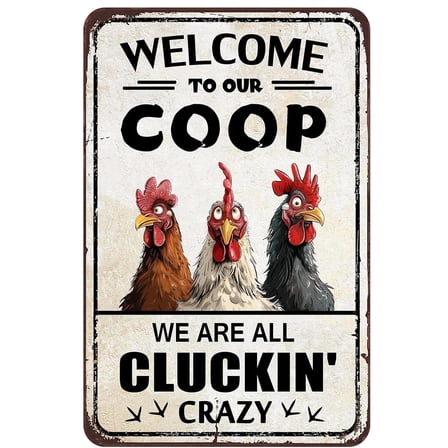 Chicken Coop Accessories Funny Chicken Signs Rooster Decorations Chicken Stuff For Farmhouse Farm Kicthen Decor Welcome To Our Coop 12x8 Inches