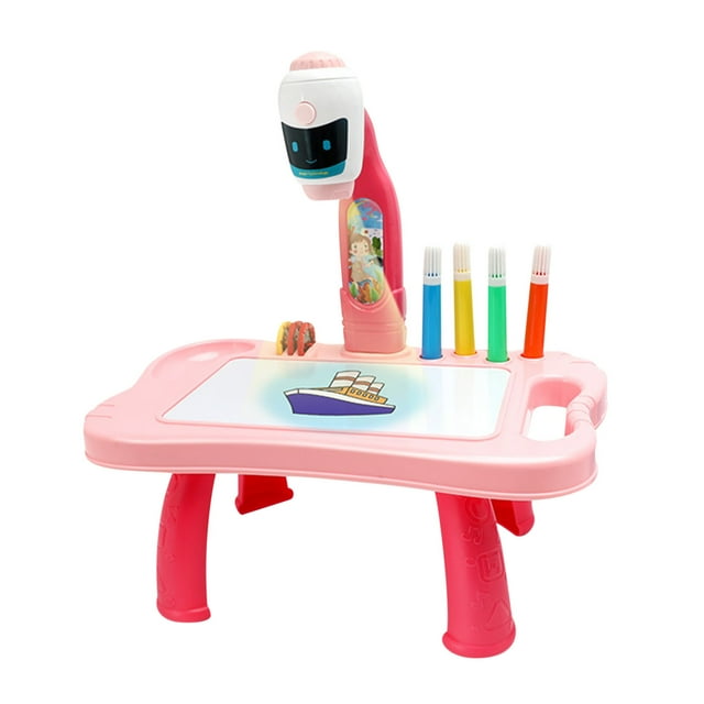 PVCS Child Smart Projector Desk With Light Learning Painting Machine Draw Toy 5ML Gift for Kids