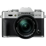 Fujifilm X-T10 16.3 Megapixel Digital SLR Camera with Lens, 16 mm, 50 mm, Silver