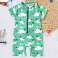 thumbnail image 2 of Baby Boy Swimsuit 9-12 Months Toddler Boy Swimsuit Shark Print Long Sleeve One Piece Zipper Swimwear Infant Rash Guard Bathing Suit Beachwear, 2 of 7