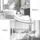 thumbnail image 2 of Glass Corner Shelf For Bathroom Corner Shower Shelf 2 Pack Tempered Glass Shelf With Rail Sus 304 Stainless Steel Wall Mounted Brushed Finish, 2 of 5