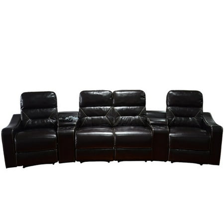 Newacme LLC MCombo Leather Home Theater Recliner (Row of (Best 7.2 Home Theater System)