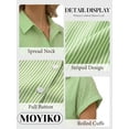 thumbnail image 4 of MOYIKO Short Sleeve Summer Tops for Women Casual Button Down Shirts Striped Business Work Blouses, 4 of 7
