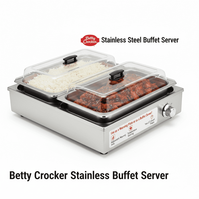 Betty Crocker Service de Buffet en Acier Inoxydable