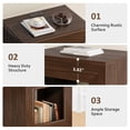 thumbnail image 4 of PAPROOS Nightstand, 2 Tiered Square Side Table with Storage Shelf, Modern End Side Table, Versatile Nightstand for Bedroom Sofa Entryway, Brown, 4 of 7