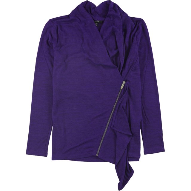 Alfani Blusa con cremallera para mujer, Púrpura, XS