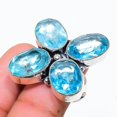 thumbnail image 2 of Natural Blue Topaz Gemstone Handmade 925 Sterling Silver Ring Size 10, 2 of 2