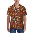 thumbnail image 5 of KLL Men's Hawaiian Shirt Short Sleeve Button Down Beach Shirts-Retro Coffee, 5 of 6