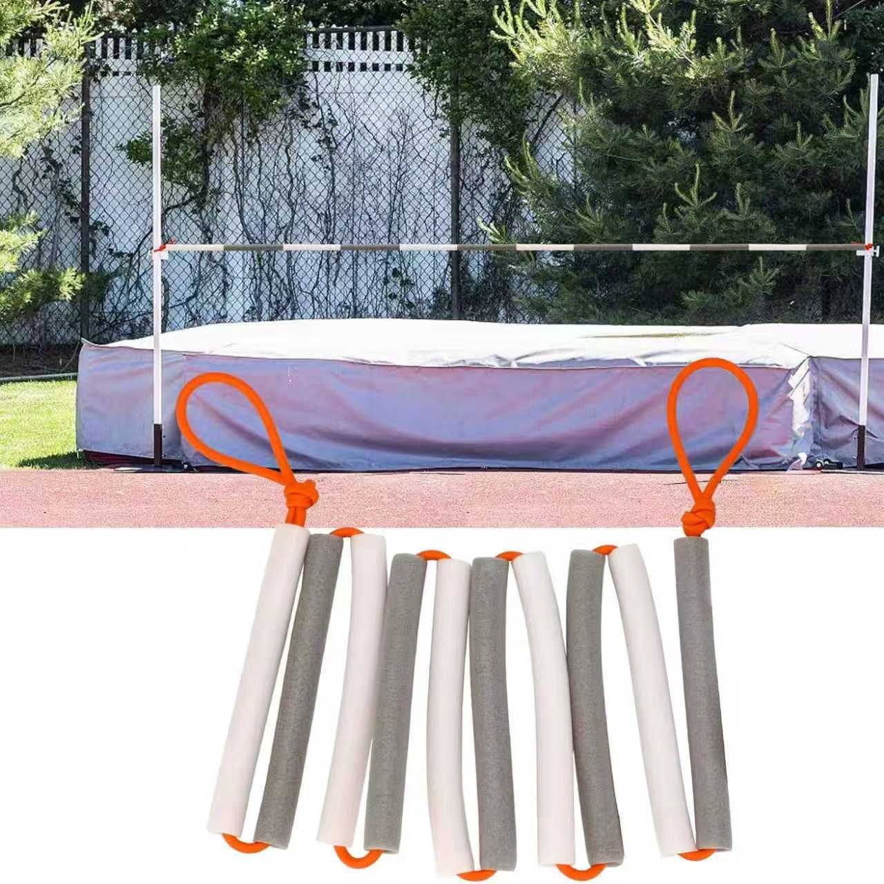 2Pack Elastic Crossbar, 9.9Ft High Jump Bungee Cord, High Jump Training Equipment, Foldable Gymnastics Bar, Track & Field Jumping Crossbars Accessories for Pole Vault Training