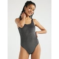 thumbnail image 2 of No Boundaries Juniors’ Lurex One Piece Tank Swimsuit with Scooped Back, Sizes S-XL, 2 of 6