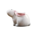 thumbnail image 2 of Gumesh Easter Bunny Ceramic Planter, Small Pot with Drainage Tray, Desktop Flower Pot for Cactus, Bedroom Office Decor, White, 2 of 6