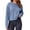 Blue, variant on Women's Crewneck Sweatshirt Oversized Cropped Pullover Sweat Shirt Soft Long Sleeve Crop Tops Travel Clothes