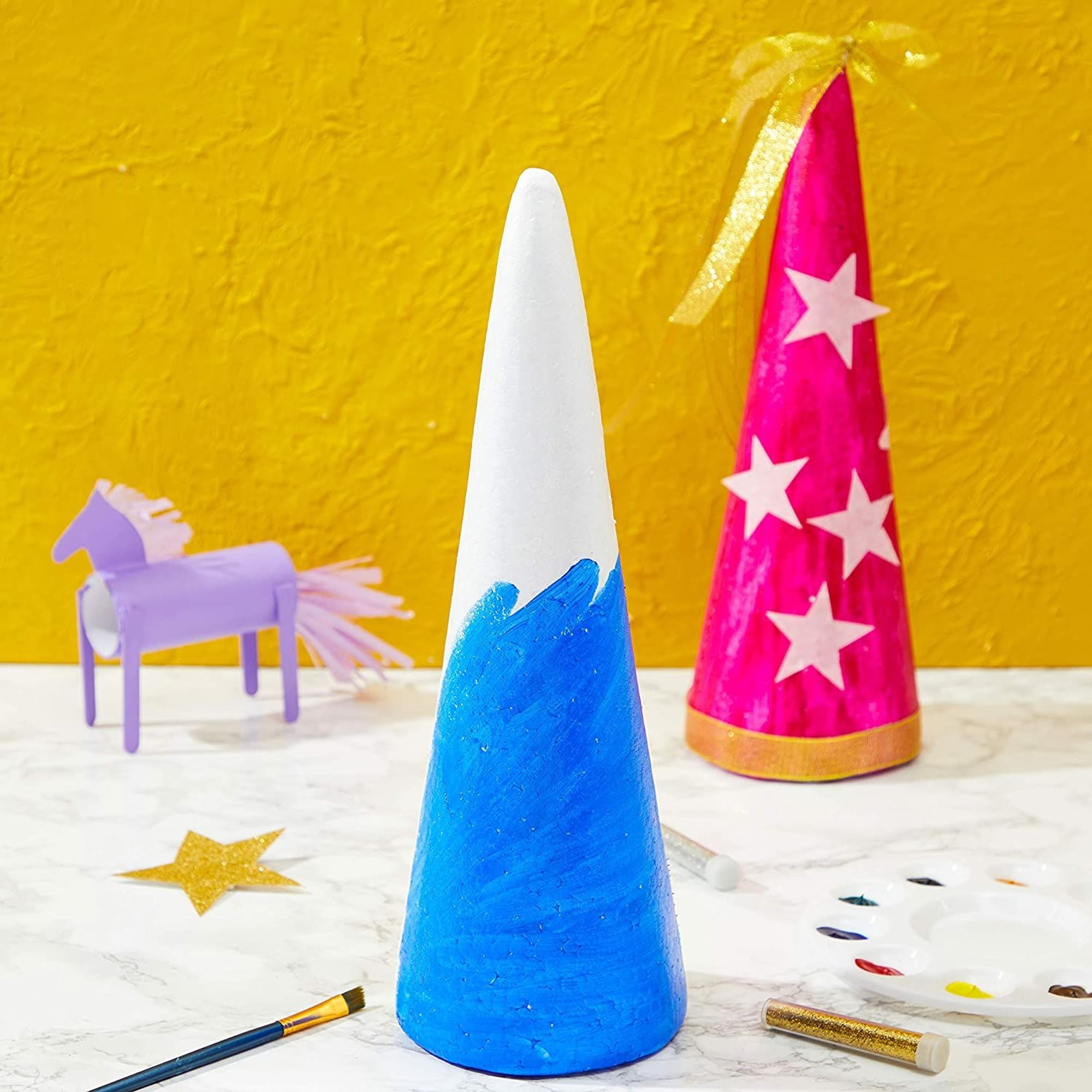 Bright Creations Foam Cones, Arts and Crafts Supplies (White, 5.25