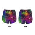 thumbnail image 5 of Lsque Bright Universe Printed Women's Running Shorts with Liner Pockets,Elastic Quick Dry Workout Athletic Gym Yoga Shorts,Womens High Waist Shorts-, 5 of 9