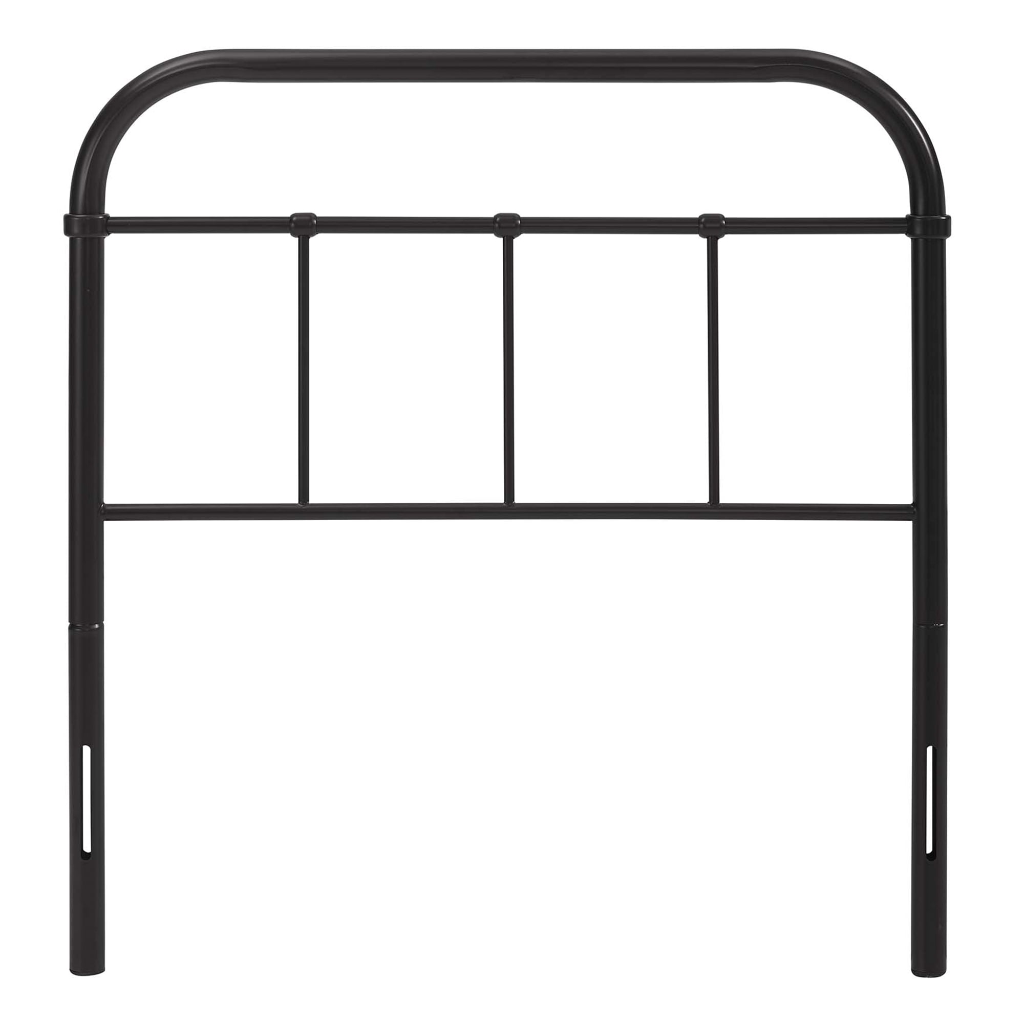 Modway Serena Metal Stainless Steel Adjustable Headboard, Twin, Brown