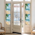 thumbnail image 2 of Summer Beach Window Privacy Film, Coastal Ocean Tropical Palm Trees Static Cling UV Sun Blocking Heat Control Window Tint Day and Night, Non-Adhesive One Way Windows Privacy Cover 17.7''x78.7'', 2 of 7
