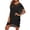 Z-Black93, variant on JIAYUE Womens Swimsuit Cover-Ups V Neck Above Knee Lace Hollow Solid Color Batwing Short Sleeve Summer Casual Chiffon Bathing Suit Cover Up Dresses