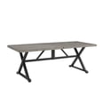 thumbnail image 4 of Iwicker 82" x 35" Metal Outdoor Rectangular Dining Table with Umbrella Hole for 6-Person, Gray, 4 of 5