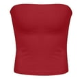 thumbnail image 5 of Hot days, bold styles Olyvenn Tube Tops for Women Sexy Tank Bodycon Strapless Bandeau Summer Slim Tunic Baby Tees Bustier Thin Going Out Vests 2025 Red L, 5 of 5