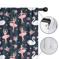 thumbnail image 4 of Blackout Kids Curtains,Dark Blue Ballerina Swan Pattern Childrens Insulated Curtains Set Of 2,Bedroom Essentials,Toddler Room Decor 42"x84", 4 of 5