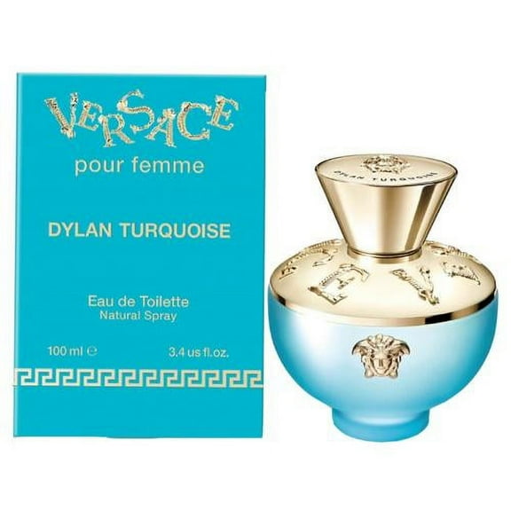 Versace Dylan Turquoise Eau de Toilette, Perfume for Women, 3.4 Oz Full Size