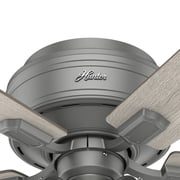 Hunter Fan 42 Crest field Matte Silver Low Profile Ceiling Fan with LED Light and Pull Chain