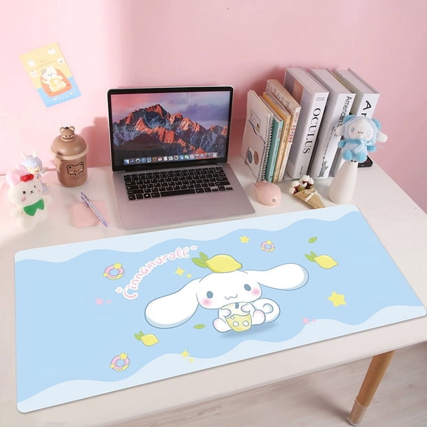 Personalized Pink Desk Mat, Glitter Pink Backround Computer Laptop Mouse Pad, Pinky Girl Office