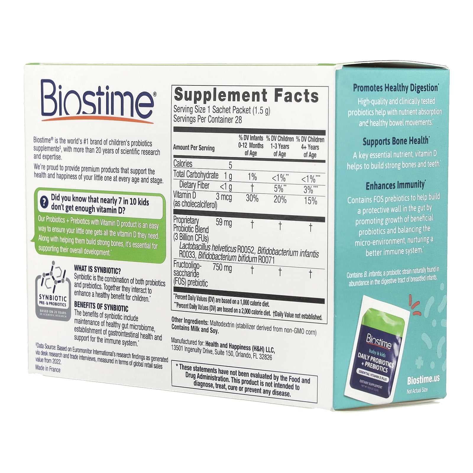 Biostime Baby & Kids, Daily Probiotics + Prebiotics, Newborn to 6 Years, Flavorless, 28 Sachet Packets, 0.05 oz (1.5 g) Each