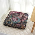 thumbnail image 5 of Square Paisley Meditation Cushion, Boho Style Floor Pillow for Sitting Comfort and Yoga Poses 22 x 22, 5 of 7