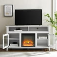 thumbnail image 3 of Farmhouse Glass Door Fireplace TV Stand for TVs up to 65" in Brushed White, 3 of 10