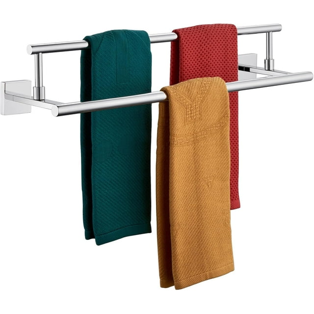 Bathroom Towel Bars Double Towel Rails Matte Towel Holder for Kitchen Garage Wall Mount Stainless Steel BBKL