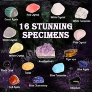 DoDoMagxanadu Gemstone Dig Kit, 16 Real Gem Excavation Kit Dig up 16 Real Gems Stones Mega Gems, STEM Science Kits Excavate Toys for Girls Boys,Easter Basket Stuffers