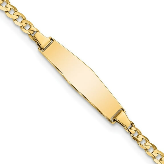 Auriga Fine Jewelry 14K Yellow Gold Soft Curb Id Bracelet 6 inch for Women