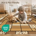 thumbnail image 4 of ODIKA 8'x10' Washable Area Rug Non-Slip Chair-Friendly Mat Spotted Mosaic Tonal Patchwork Blocks Brindle Bold Cow Print Refined Structured for Dining Room, Large Office, Lounge, 4 of 7