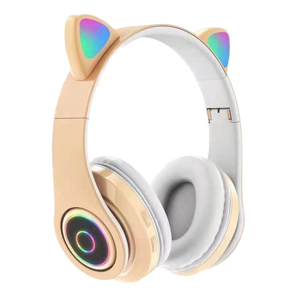 Audífonos para niños de Diadema Gadgets and Fun Bluetooth orejas de gato con Luces LED con micrófono