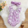 thumbnail image 2 of KVPLBQFD Baby Bathing Suit Boy Girls Baby Girl Onesies 0-3 Months Two Piece Lace Fly Sleeve Mesh Romper with Lace Head 4t Boys Clothes 18month Girl Clothes, 2 of 7