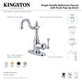 thumbnail image 4 of Kingston Brass FS7648BL English Vintage One-Handle 1-Hole Bathroom Faucet with Deck Plate and Push Pop-Up Drain in Brushed Nickel, 4 of 4