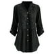 thumbnail image 1 of Pntutb Camisa de manga larga con cuello en V y botones de talla grande para mujer Pntutb Pntutb-6608, 1 of 3
