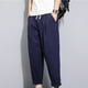 thumbnail image 1 of Pantalones largos para hombre, pantalones casuales, versátiles, de lino y algodón, pantalones holgados, pantalones de pierna recta de moda, pantalones para hombre, 1 of 4