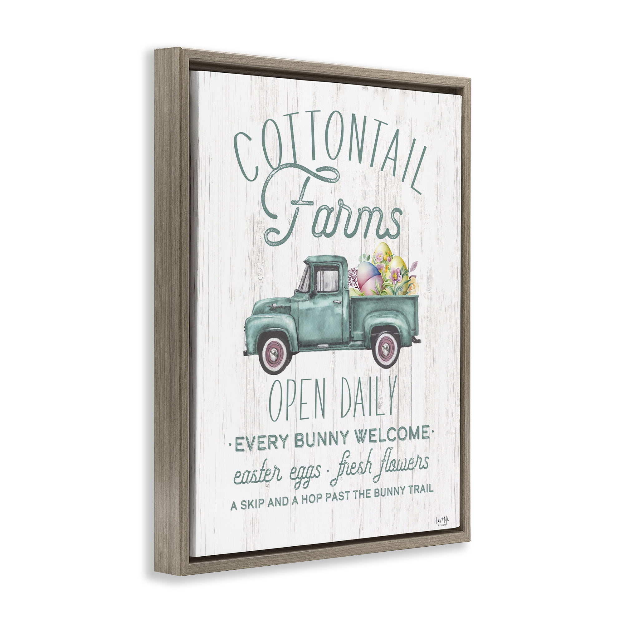 Stupell Industries Antique Cottontail Farms Brown Framed Floater Canvas Wall Art, design by Lux + Me Designs