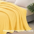 thumbnail image 6 of Whale Flotilla Twin Size Fuzzy Fleece Blanket, 60"x80" Fluffy Lightweight Soft Jacquard Bed Blankets for All Seasons, Warm and Cozy, Yellow, 6 of 11