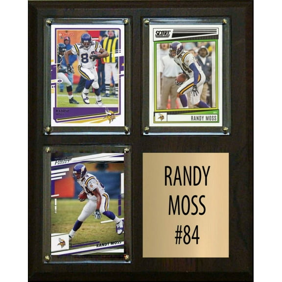 Randy Moss 3 Card Plaque Donruss Fleer Topps 2023 2024 Vikings