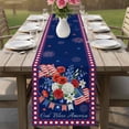 thumbnail image 4 of 250th Anniversary Table Runner 72 Inches, Independence Day Floral Navy Blue Bed Runner Dresser Scarves Tabletop for Indoor Outdoor Parties/Ceremony/Banquet, 13" x 72", 4 of 9