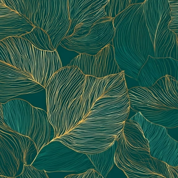 Peel and Stick Wallpaper 23.6in x 9.8ft Abstract Botanical Delicate Golden Leaf Lines Dark Green Contact Paper Vinyl Self-Adhesive Removable Wall Paper for Bedroom DIY Home Decor Renter Friendly