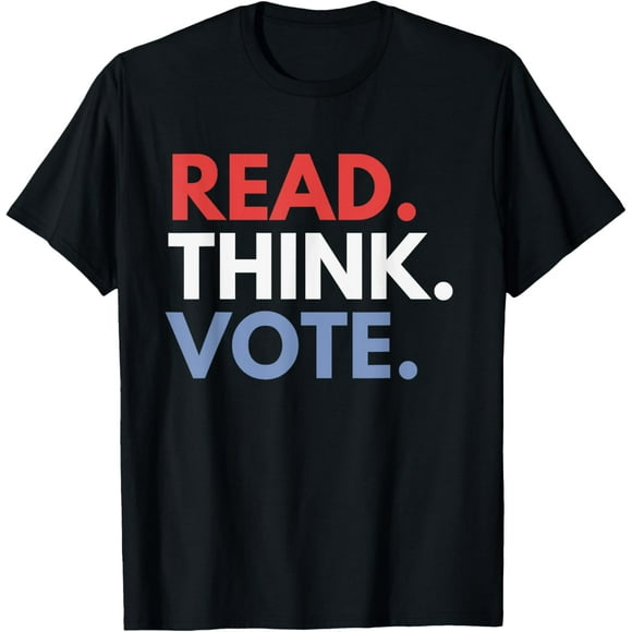 Lire Penser Voter T-Shirt de Sélection T-Shirts et Cadeaux de Vote Chemise à Manches Courtes 100 % Coton pour Hommes et Femmes