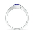 thumbnail image 2 of ANGARA Natural Semi Bezel-Set Solitaire Round 1.45 ct Tanzanite Bypass Ring in 14K White Gold for Women (Size-7mm) | December Birthstone, Anniversary, Jewelry Gift for Women | Natural Tanzanite Ring, 2 of 9